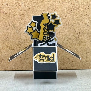 2024, 3-D Custom College or High School Graduation Pop-Up Box Card.