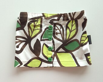 Baby skirt 9-12 months floral cotton size 80, adjustable botanical baby girl clothes, summer spring clothes girl, adjustable skirt girl