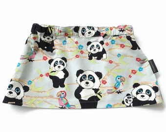 Baby skirt panda for age 9-12 months, cotton animal baby clothes, baby girl summer clothes, adjustable kid's clothes, handmade gift