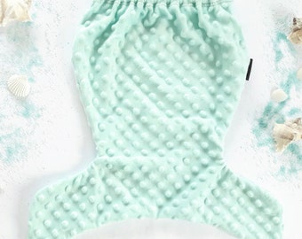 Mermaid tail 1M-2M mint fleece blanket, girl unique gift, photo shoot props, clothes newborn baby gift mermaids tail