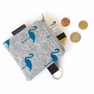 Carteira pequena flamingo, bolsa pequena com zíper, chaveiro, porta-moedas, bolsa de troca, presente para ela/mãe, porta-chaves