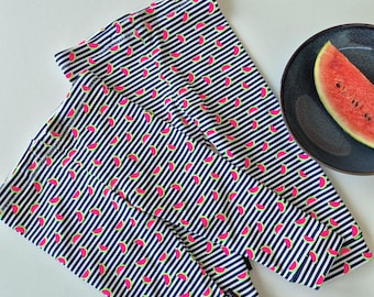 Adjustable baby girl pants watermelon / jersey leggings age 6-9M, handmade gift girl, baby girl clothes fashion, gift pregnant friend