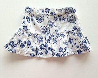 Floral baby summer skirt 4-6M, baby girl summer / spring clothes, adjustable waist, handmade baby gift, baby girl 4 months summer skirt