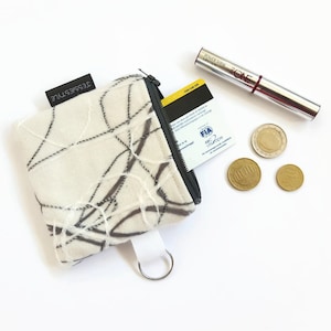 Mini billetera pequeña gris blanco, pequeña bolsa con cremallera llavero bolsa de monedas, bolso de cambio, regalo para su / mamá bolsa de llaves