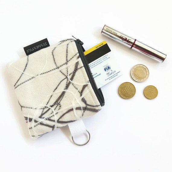 Gray White Small Zipper Pouch, Keychain Wallet Coin Purse Tiny Wallet  Travel Pouch Small Wallet, Mini Keychain Bag, Zippered Keychain Pouch - Etsy