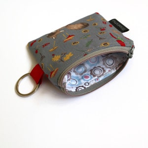 Monedero pequeño de ardilla, mini bolsa de llavero, bolso floral de animales, mini bolsa con cremallera, monedero, regalo para ella