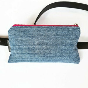 Waist bag made from recycled jeans, denim pouch with belt loops, phone pouch for belt, handy phone holder, christmas gift