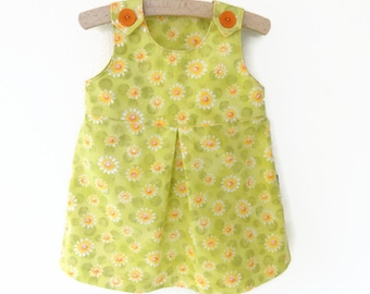 Floral sleeveless baby summer dress 9-12M spring flowers pinafore a-line dress, baby girl jumper spring clothes flowers