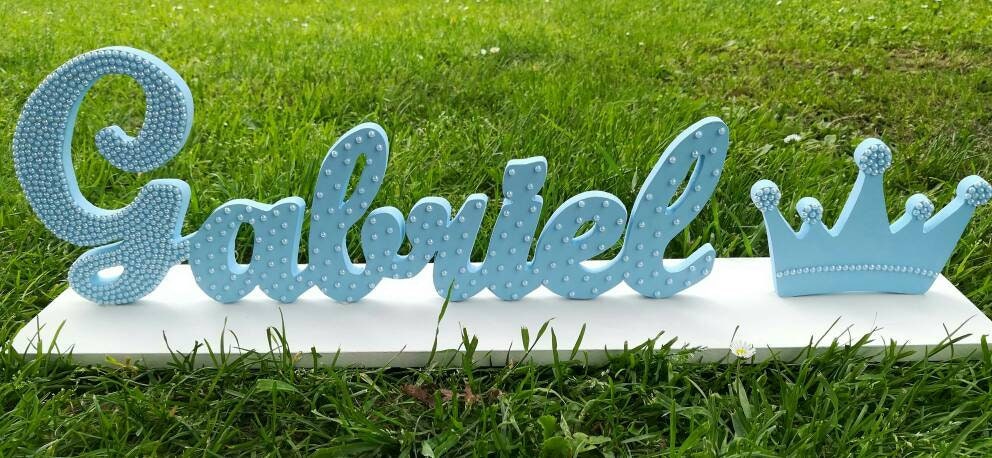 Prénom en Mdf Décoré/Décoration Cadeau de Naissance