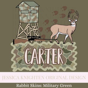 Deer Hunting Name Block PNG Digital Design Trendy File Kid Design Children Prep Plate Ric Rac Season Best Seller Boy Girl Boat Call Camo Doe