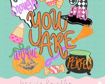 Spooky Season Halloween PNG Digital Design Trendy File Kid Adult Design Children Prep Girly Front Back Preppy Pink Candy Pumpkin Ghost