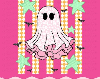 Spooky Season Halloween PNG Digital Design Trendy File Kid Adult Design Children Prep Girly Front Back Preppy Pink Candy Pumpkin Ghost