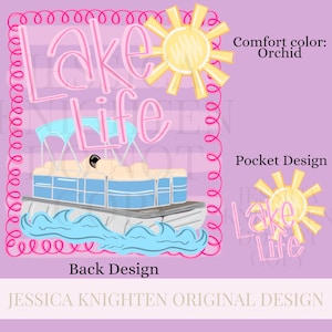 Everyday Lake Life PNG Digital Design Girly Swirly Trendy Pocket and Back Files Kid Design Women Pink Preppy Bow Coquette Prep Print Pontoon