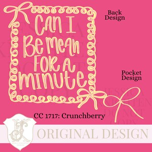 Everyday Mean for a Minute PNG Digital Design Girly Swirly Trendy Pocket and Back Files Kid Design Women Pink Preppy Bow Coquette Prep Print