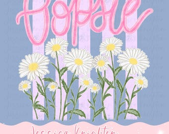 Everyday Oopsie daisy PNG Digital Design Girly Floral Trendy Kid Design Women Purple Preppy Prep Print Summer Watercolor Trending Stripes
