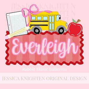 Name Block Back to School PNG Digital Design Trendy Files Kid Design Children Prep Education First Day of Stripe Bus Pencil Girly Plate