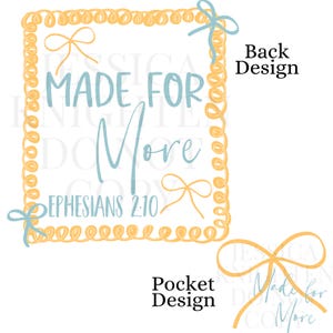 Everyday Inspirational PNG Digital Design Girly Swirly Trendy Pocket and Back Files Kid Design Women Pink Preppy Bow Coquette Faithful Prep