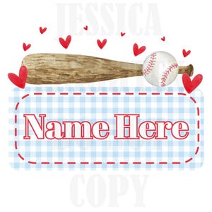 Honkbal Valentijnsdag digitaal ontwerp hart gingang naambord liefde Vday kinder kindershirt png gepersonaliseerde ballenjongen sub trendy xoXo schattig