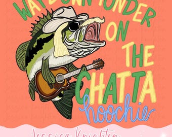 Chattahoochie Bass Country Song Trending PNG Digital Design Girly Trendy Files Kid Design Children Preppy Prep Print Summer Boys Girls