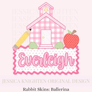 Name Block School PNG Digital Design Trendy File Kid Design Children Prep Education First Day of Pencil Girly Plate Ric Rac Swiss Dot Back