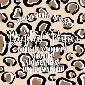 Cheetah Digital Paper Trendy PNG 300 DPI Preppy Popular Transparent Original Pattern Hand Painted Scrapbook Print Wild Animal
