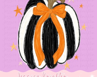 Stripe Pumpkin Thankful Fall Thanksgiving PNG Digital Design Trendy File Kid Adult Design  Girly Preppy Watercolor Halloween Trending