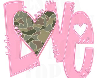 Camo Hunting Valentines Digital Design Heart Vday Shirt PNG Personalized Sub Trendy  Adult Transparent Preppy Loved Deerly