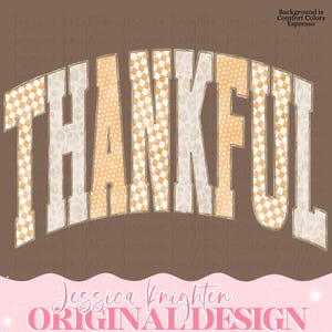 Dankbare Herbst-College-Buchstaben, Thanksgiving-PNG-Digitaldesign, Trendige Datei, Kinder- und Erwachsenendesign, Preppy-Mädchenhaft, Vichy-Karo, Preppy-Checker, Leopardenmuster, Shabby Chic