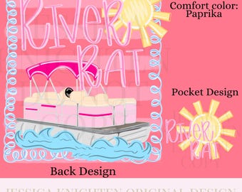 Everyday River Rat PNG Digital Design Girly Swirly Trendy Pocket and Back Files Kid Design Women Pink Preppy Bow Coquette Prep Print Pontoon
