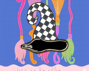 Witch Hat Viral Spooky Season Halloween PNG Digital Design Trendy File Kid Adult Design Children Prep Girly Front Preppy Pink Neon Whimsy