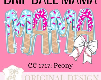 Respect The Drip Baseball Ice Cream Dripping PNG Mama Sports Ice Cream Gift Preppy Trendy Baseball Softball DTF Sublimation Candy Ballpark
