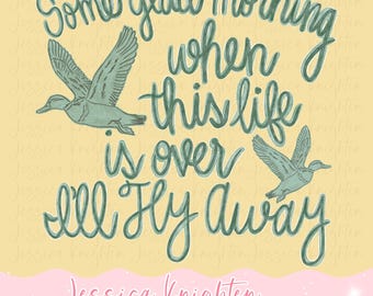 I'll Fly Away Jezus Inspirerende Kerk Transparant God PNG Christelijke Heer Jezus trendy handgetekende aquarel Duck Oh Glory Trendy preppy
