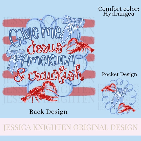 Crawfish Season PNG Design Transparent Sub Crawdad Preppy USA Independence Suck The Head Tail Print Bow Coquette Jesus America too Flag
