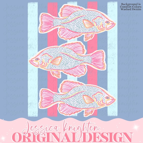 Everyday Summer Crappie PNG Digital Design Girly  Trendy Kid Design Women Pink Preppy Prep Print Beach Coastal Watercolor Trending Stripes