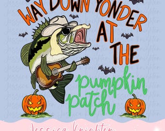 Chattahoochie Bass Country Pumpkin Patch Trending PNG Design Girly Trendy Files Kid Children Print Boys Girls Halloween Fall Bats