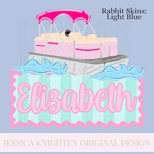 Name Block Lake River PNG Digital Design Girly Trendy Files Kid Design Children Pink Preppy Bow Coquette Prep Print Pontoon Stripe Summer