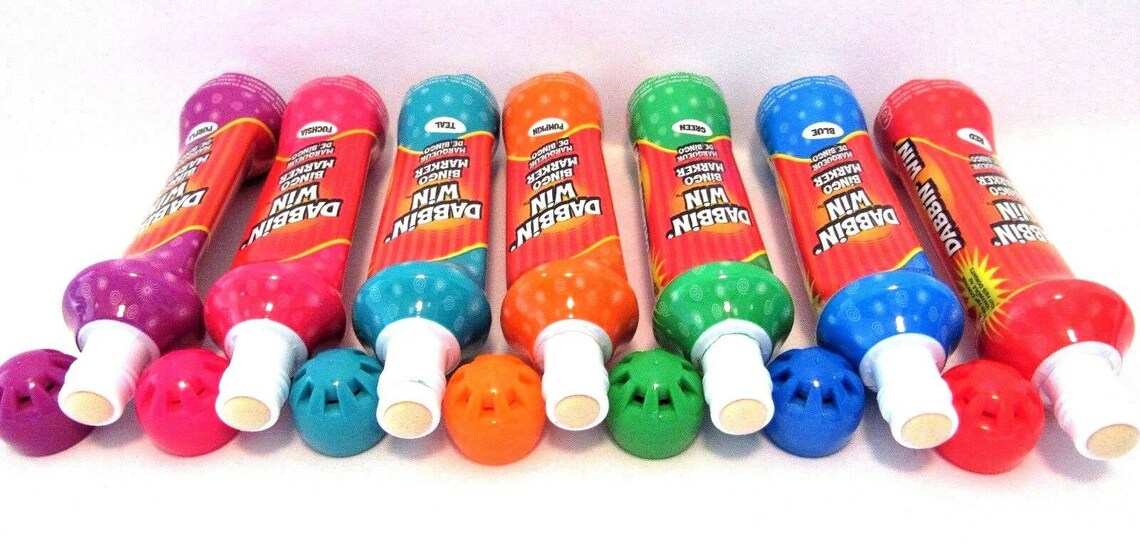 Bingo Daubers Markers Mini Tip Set of 7 Rainbow of Colors Scrap Booking