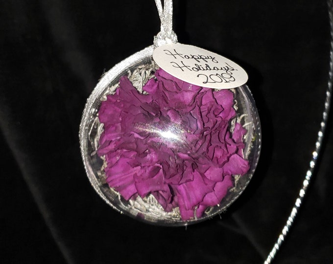 Purple Carnation Real Preserved Flower Ornament