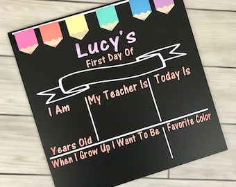 Back to school Sign, First day of school chalkboard, reusable chalkboard sign, personalized first day of school sign, Milestone Chalkboard