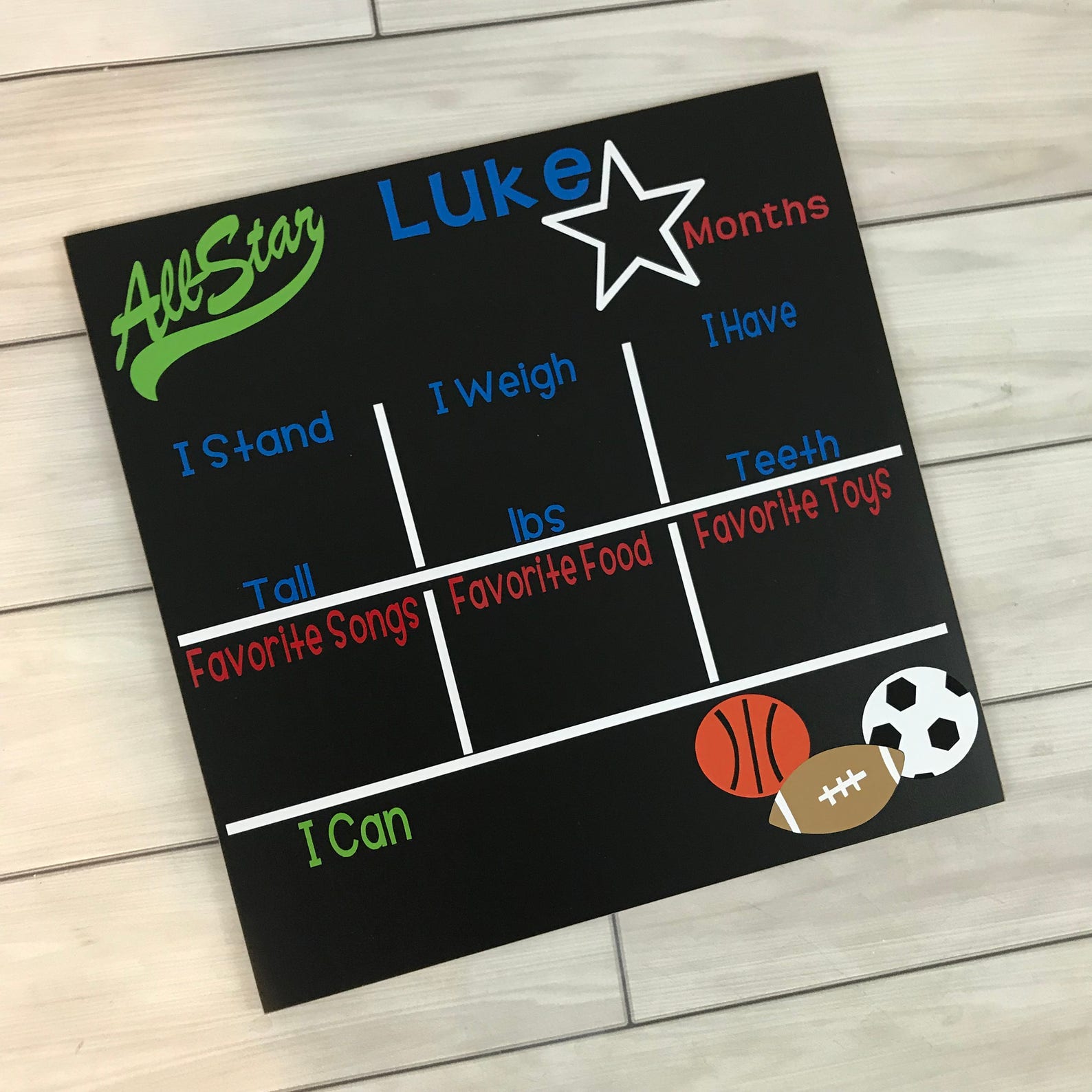 Sports Milestone Chalkboard Milestone Sign Baby shower gift Etsy