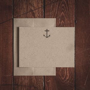 Anchor Stationery Flat Note Cards (Set of 8 cards & envelopes)