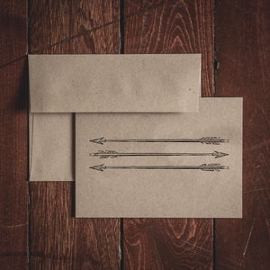 Archery Arrows Papelería Doblada Tarjeta de una sola nota