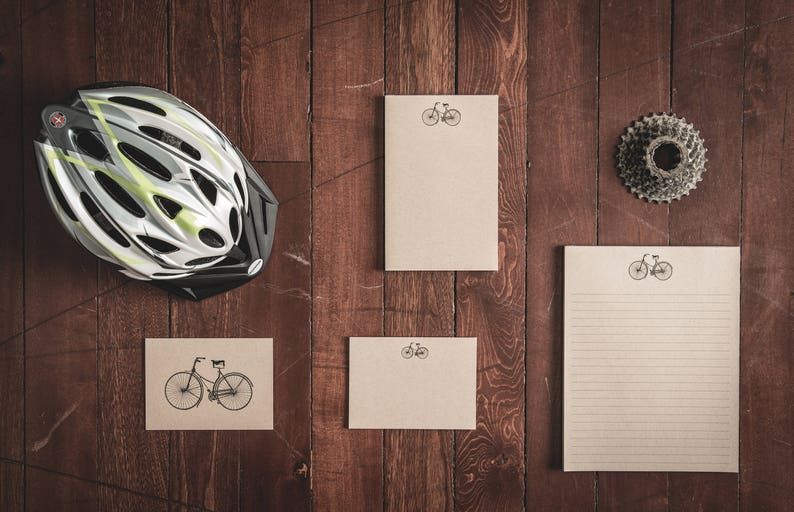 Bicycle Bike Stationery Large Lined Notepad - 8.5x11 Inches - Etsy