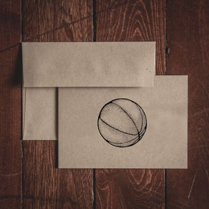 Cartes de correspondance pliées de papeterie de basket-ball (Ensemble de 8 cartes et enveloppes) image 1