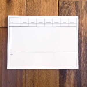Weekly Desk Calendar Checklist Planner Notepad