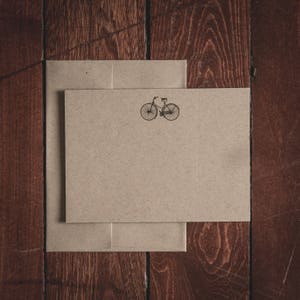 Bike Stationery Flat Note Cards (Ensemble de 8 cartes et enveloppes)