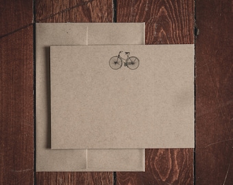 Bike Stationery Flat Note Cards (Ensemble de 8 cartes et enveloppes)