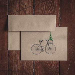 Weihnachts-Fahrrad Einzel Klappkarte