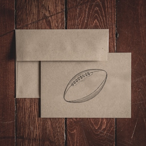 Cartes de correspondance pliées de papeterie de football (lot de 8 cartes et enveloppes)