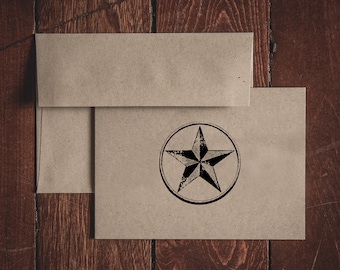 Texas Lone Star Papeterie Cartes de notes pliées (Ensemble de 8 cartes et enveloppes)